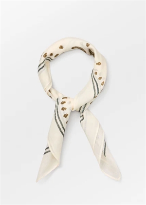 Bloom paisley cotta scarf Birch White Becksøndergaard 